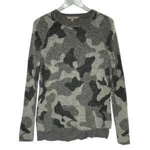 ATHLETA XS Gray Undercover Camo Pullover Sweater Alpaca Blend lounge